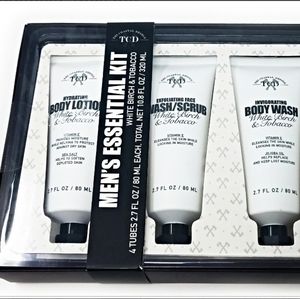 Tri-Coastal Mens Essential Kit, White Birch & Tobacco 4pcs Set